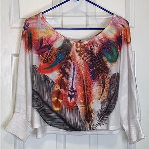 Bedazzled Crop Top Quarter Sleeve